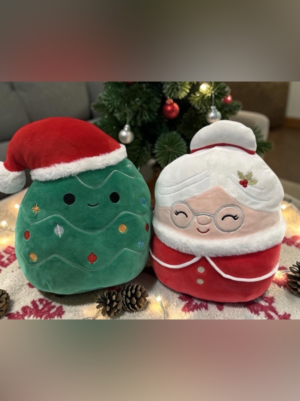Squishmallow Carol the Christmas Tree & Nicolette Mrs. Claus Pair - 12"/13" NWOT